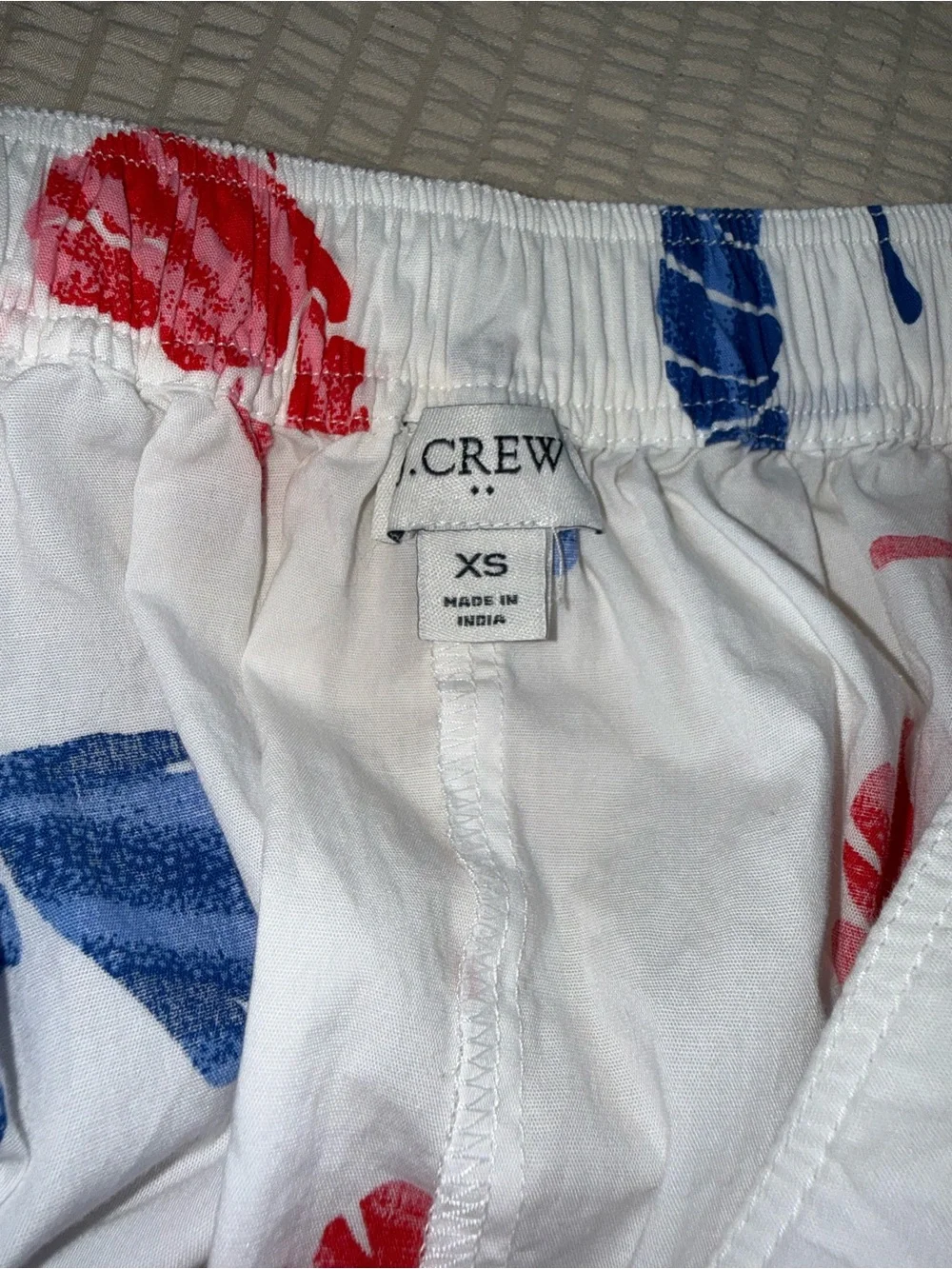 J. Crew White Skirt with Red Blue Lobster & Starfish Print xs